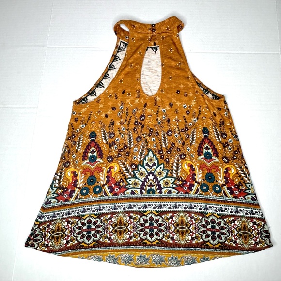 Love On A Hanger XS Sleeveless Halter Neckline Top Burnt Orange Back Keyhole - Picture 3 of 8